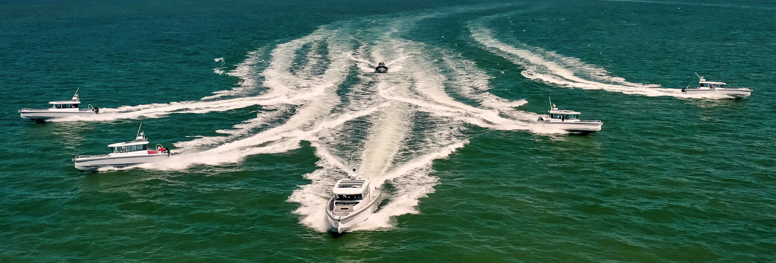 Axopar 37, Axopar 28 and Ribeye A811 taken on the RIB Shack Marine filming day